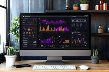 Abstract Network Monitoring Dashboard with Real Time Data Analytics and System Health Indicators