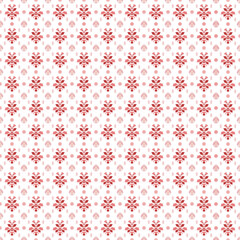 Vintage Floral Seamless Pattern - Red Flower Motif
