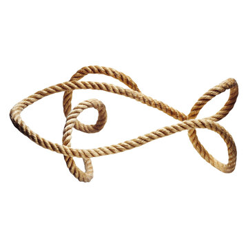 recommend clip art: fish from intertwined rope, Nautical or cowboy concept idea a transparent background..