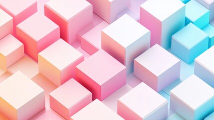 Obraz premium Cute Isometric Pastel Background with Empty Space for AR and VR Generative AI