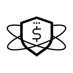 Risk Management Icon – Shield Protecting a Dollar Sign, Representing Safeguarding Finances