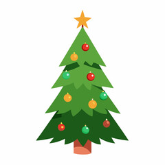 Christmas tree vector illustration on a white background