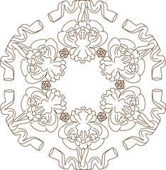 Vector sketch illustration silhouette vintage classic floral ornament design