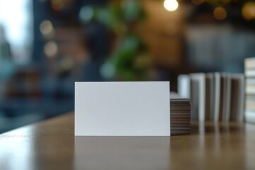 Blank Business Cards on a Modern Office Table Generative AI