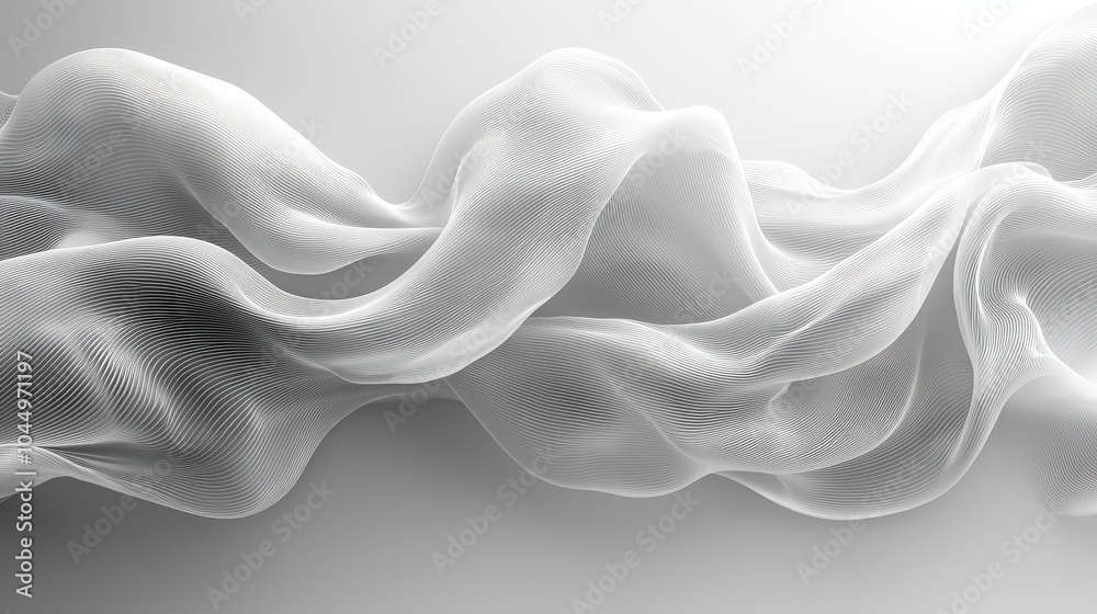 Poster an ethereal white background with flowing gradient lines that softly blend into one another, creatin