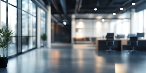 Defocused Blurry Modern Office Background for Corporate or Business Use Generative AI