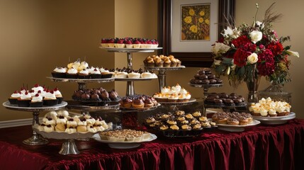Elegant Display of Assorted Desserts and Pastries