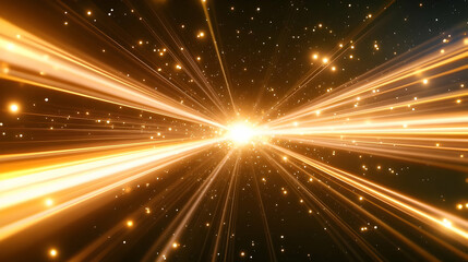 Fototapeta premium Golden Light Rays Abstract Background