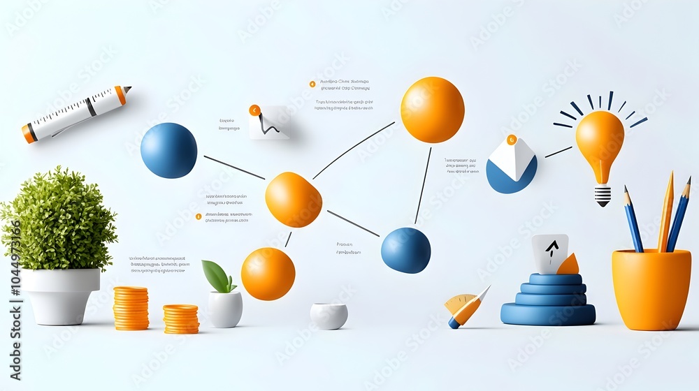 Aufkleber Captivating Contemporary Art Style Workflow Infographic Displaying a Step by Step Representation of Business Processes Teamwork Planning and Systematic Execution for Optimal Productivity and Success