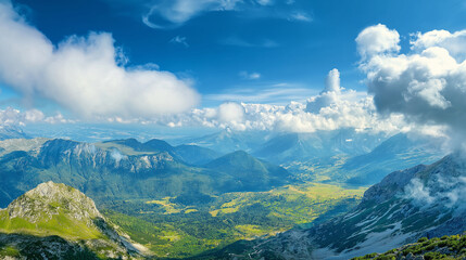 blue sky landscape, mountain scenery, natural landscape



