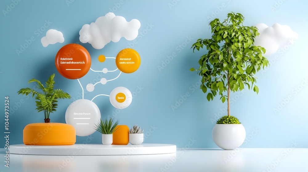 Poster Sleek and modern infographic design showcasing a clear workflow process with defined objectives teamwork resource planning for an efficient business or project management