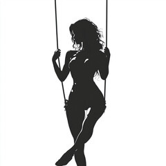 Obraz premium Woman Swinging Isolated