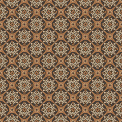 ceramic tiles in turkish style. Seamless colorful patchwork from Azulejo tiles Brown Color
