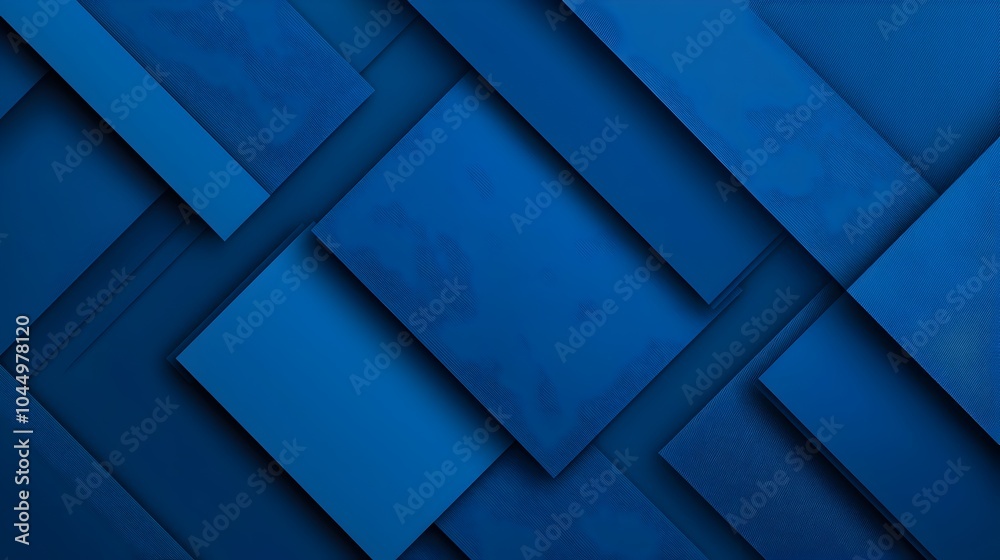 Poster Blue Geometric Abstract Background with Layered Gradient Shapes and Soft Shadows   Minimalist Modern Design for Futuristic Technology and Innovation Concepts