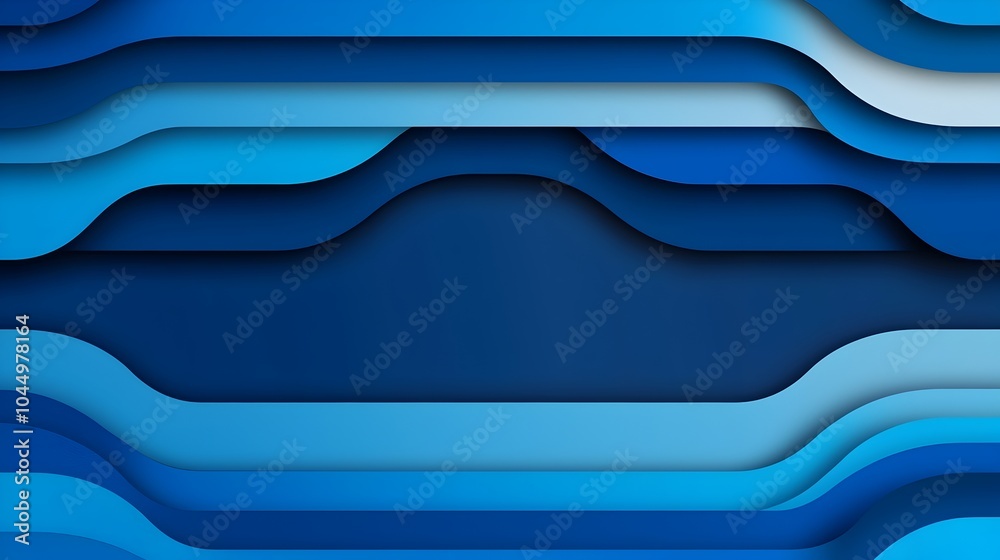 Leinwandbilder Blue Gradient Layered Geometric Abstract Background with Soft Shadows and Minimalist Design for Futuristic Technology Concepts  Sleek Elegant and Visually Striking