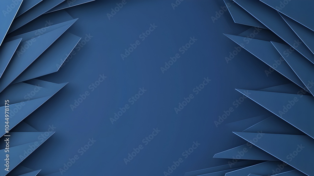 Poster Sleek and futuristic abstract digital background featuring a blue color gradient sharp geometric shapes and subtle shadow effects all combined in a minimalist and contemporary style