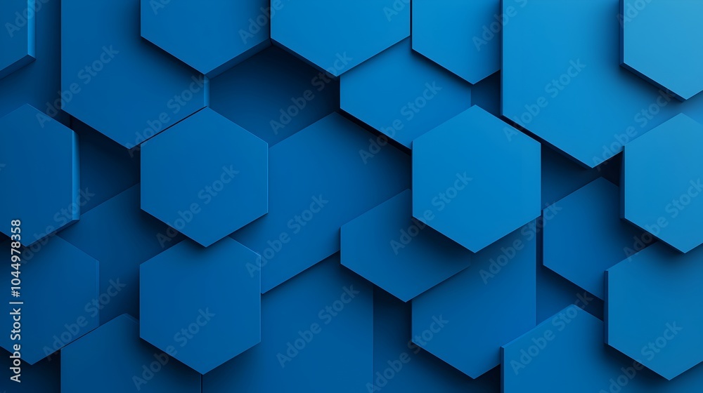 Poster Minimalist modern blue geometric abstract shapes with gradient shadows and transitions perfect for technology driven concepts clean and contemporary digital backdrop or design element