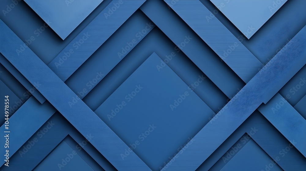 Poster Futuristic blue abstract background with geometric blocks and shadows minimalist gradient design for technology innovation and modern visual branding