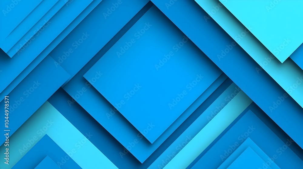 Poster Minimalist blue abstract background with futuristic 3D geometric shapes and soft shadows  Clean simple and sophisticated design for modern technology business and marketing concepts