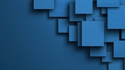 Fototapeta premium Futuristic Blue Abstract Geometric Background with Gradient Blocks and Shadows Minimalist Design for Tech Innovation and Modern Visual Concepts