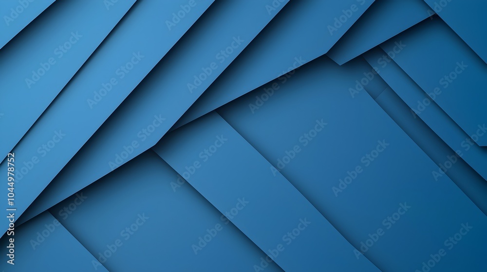 Aufkleber Striking and Sophisticated Blue Gradient Abstract Backdrop with Geometric Shapes and Subtle Shadows Ideal for Futuristic Technology and Minimalist Design Themes
