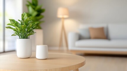 A beautifully minimalistic room with a variety of indoor plants that compliment the soft, natural lighting, evoking peace and modern comfort in urban living.