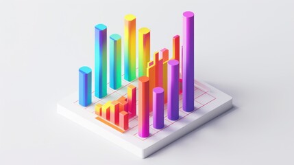 Obraz premium Colorful 3D Bar Graph