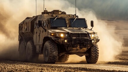 Fototapeta premium Tactical military vehicles, focusing on specialized vehicles used for tactical operations and military missions