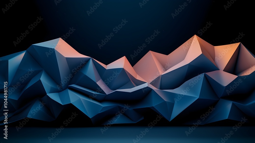 Poster Mesmerizing 3D rendered abstract polygonal mesh background with a dynamic sparkling and futuristic digital design  Perfect for technology related website landing pages app interfaces