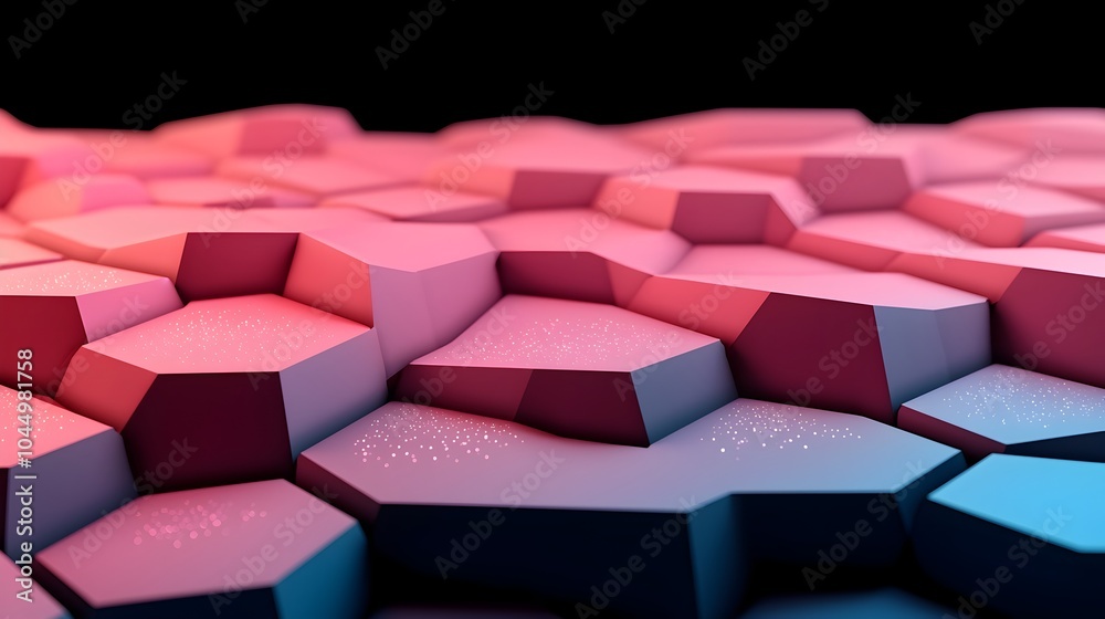 Poster Stunning 3D rendered sparkly polygonal mesh background with a futuristic digital design  This visually striking abstract pattern is perfect for use in landing pages tech concepts