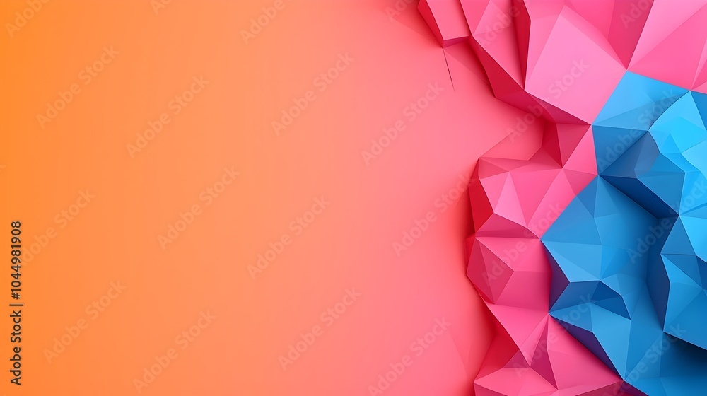 Aufkleber Sparkling digital polygonal mesh background with abstract geometric shapes and patterns perfect for creative landing page designs technology themed graphics and futuristic visual concepts