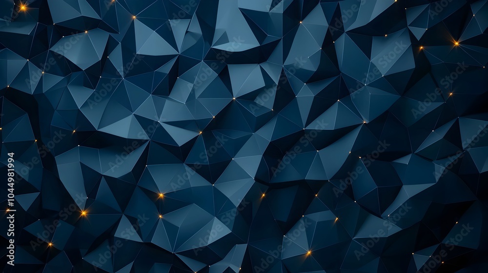 Fototapete digital polygonal mesh with sparkling highlights and 3d rendering for sleek and modern landing page 