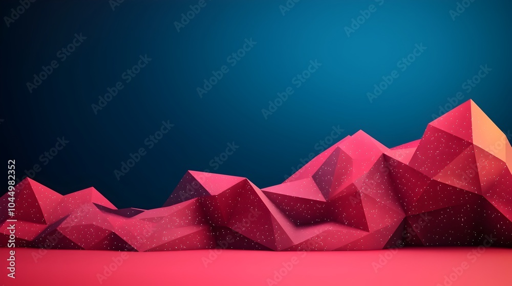 Poster Dazzling Digital Polygonal Mesh Backdrop with Sparkling Geometric Patterns for Futuristic and Creative Landing Page Designs and Visuals