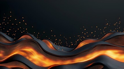Flowing Digital Landscape with Glowing Dots   Abstract 3D Representation of Generative Intelligence on a Dark Background  Futuristic Digital Art