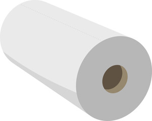 Textile roll vector icon. Paper tube illustration design for kitchen cleaning towel, carpet, scroll whatman, fabric.