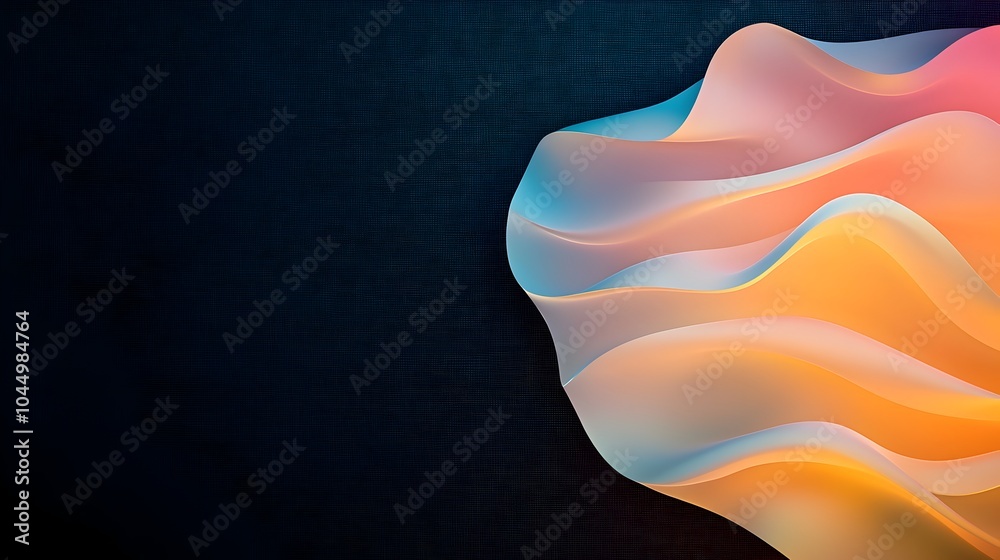 Aufkleber Captivating iridescent 3D rendered form glowing softly against a textured dark background creating a mesmerizing and futuristic visual experience  This abstract design showcases a dynamic