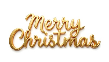 Golgen Merry Christmas 3d text background, invitation. New Year background. Christmas banner