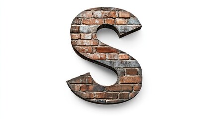 Naklejka premium A brick wall letter 