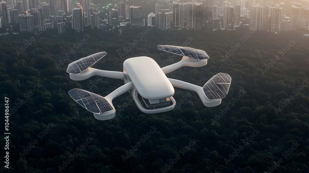 Leinwandbilder conceptual of an advanced delivery drone equipped with multiple cargo compartments and solar powered