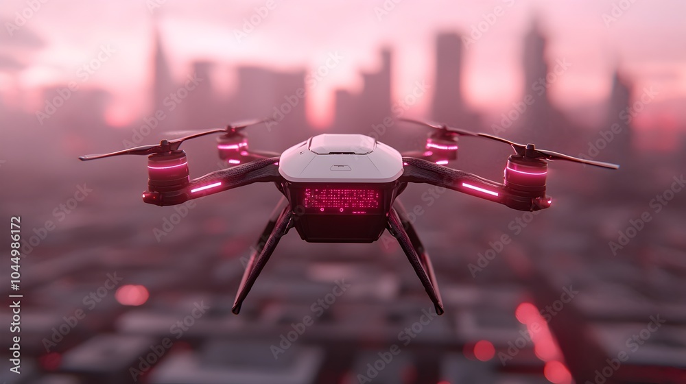 Poster futuristic cargo drone designed for efficient transport featuring a lightweight frame advanced contr