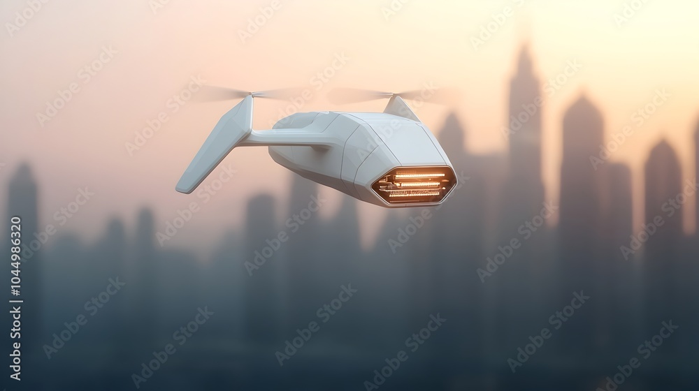 Poster innovative futuristic cargo drone with modular design advanced energy storage and autonomous capabil