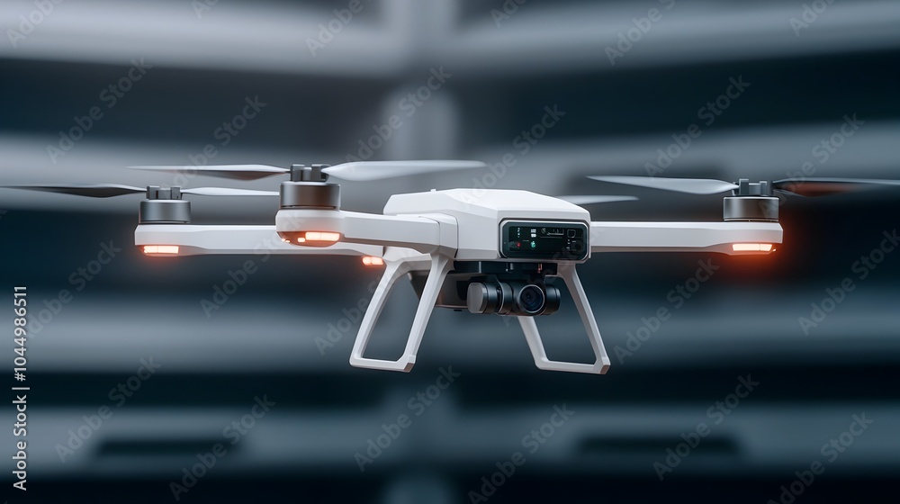 Aufkleber Autonomous futuristic delivery drone with high efficiency propellers advanced docking system and sleek innovative design soaring in a modern technology driven environment