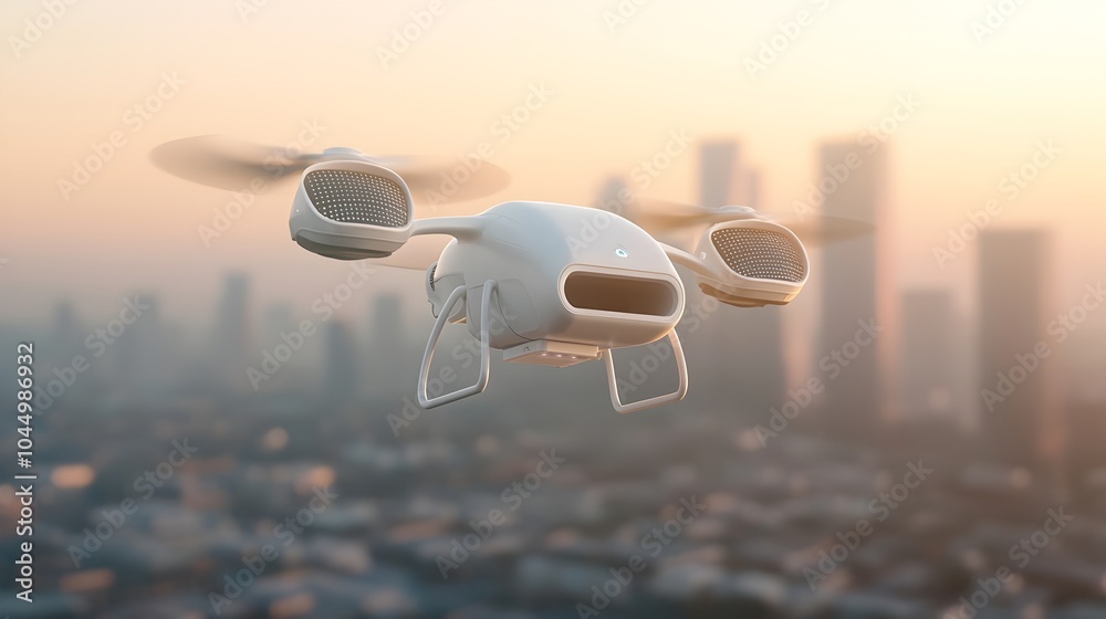 Poster cutting edge cargo drone with high capacity delivery bay ai powered flight control and solar chargin