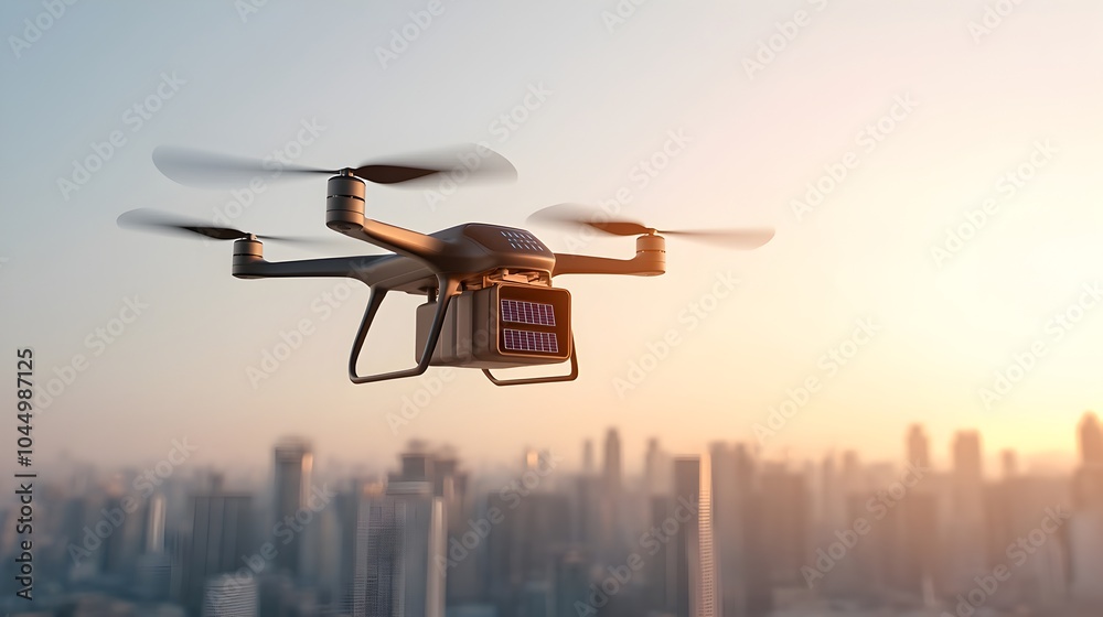 Aufkleber advanced cargo drone with high capacity delivery bay ai controlled flight and solar powered wings gr
