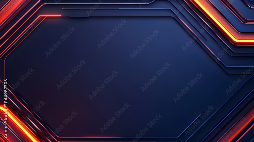 Poster Mesmerizing abstract futuristic background with glowing neon lines and geometric patterns blending digital elements and sleek design in a high tech atmosphere  Vibrant luminous