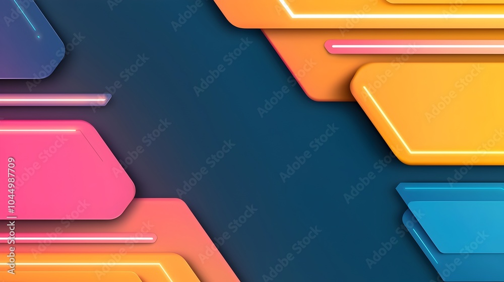 Aufkleber Mesmerizing futuristic background featuring abstract glowing shapes smooth color gradients and sleek cyberpunk inspired neon elements blending digital art with visionary innovative design