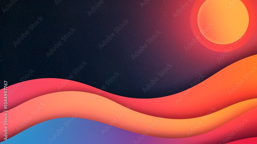 Poster Glowing futuristic abstract background with smooth gradients sleek geometric shapes and cyberpunk inspired neon elements blending digital art with a modern minimalist aesthetic