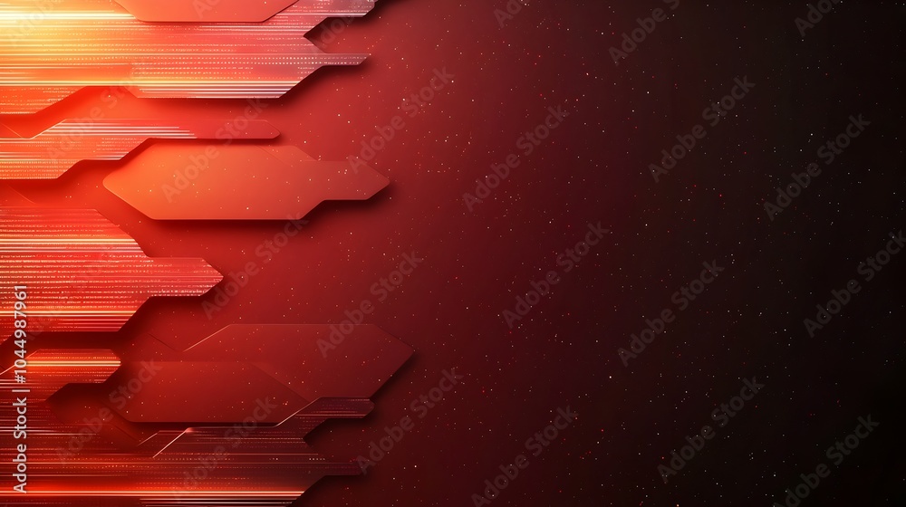 Poster Mesmerizing Futuristic Digital Landscape with Floating Panels and Glowing Data Streams  Abstract tech inspired background featuring deep shadow contrasts and a sleek