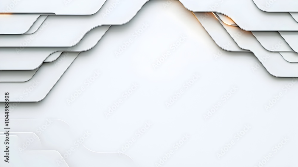 Fototapete Sleek and minimalist futuristic backdrop with overlapping layers glowing edges and dynamic abstract forms creating a high tech modern and digital look  Suitable for technology architecture