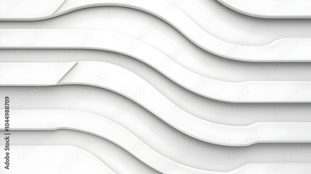 Aufkleber Futuristic minimalist white background featuring overlapping sleek panels smooth curves and glowing lines for a clean modern and high tech aesthetic  Ideal for web design presentations